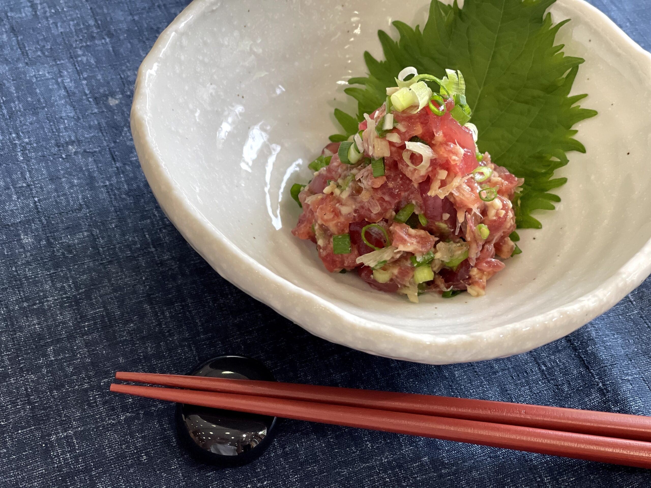 "Katsuo Namerou” (Shimane-style Chopped skipjack tuna with miso) カツオのなめろう