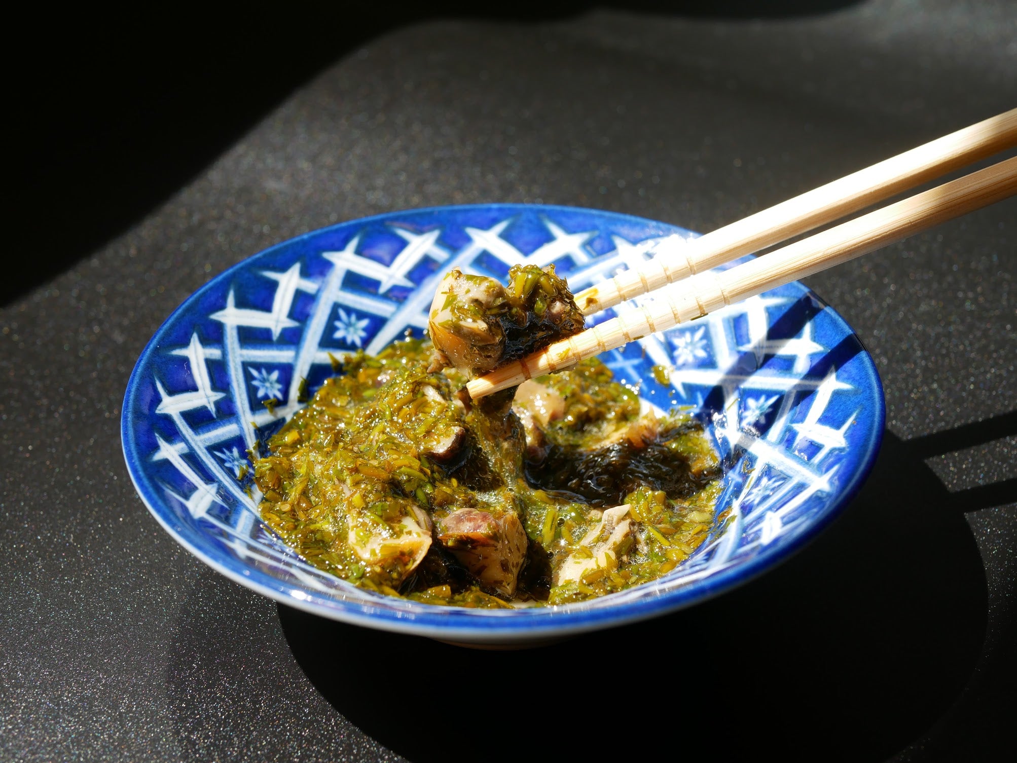 Gibasa & Sazae  (Seaweed & Turban shell with Fish sauce) コリコリとネバネバ！ ぎばさサザエ　