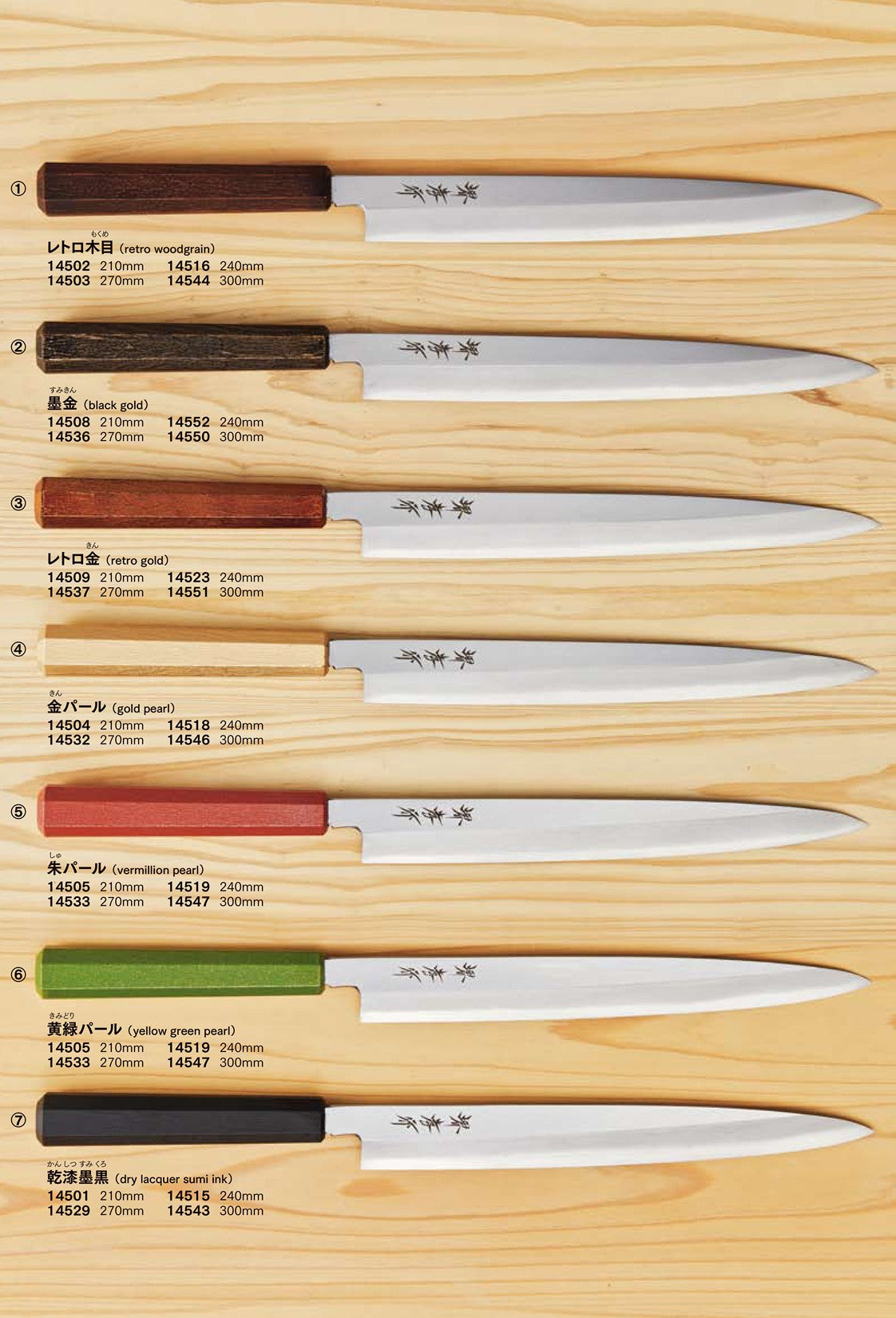 Sakai Takayuki Profesional Sashimi Knife -【特選】日本製・寿司職人御用達　刺身包丁～なないろ Nanairo～
